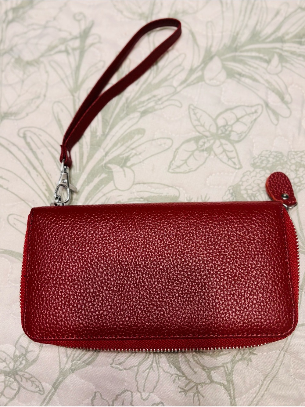 Red Leather Wristlet Wallet - Women Bags
